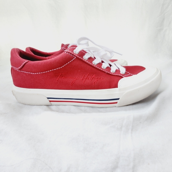 Tommy Hilfiger Sneakers Ethan Lace-Up, Red Signature, Size 9 - Picture 8 of 11